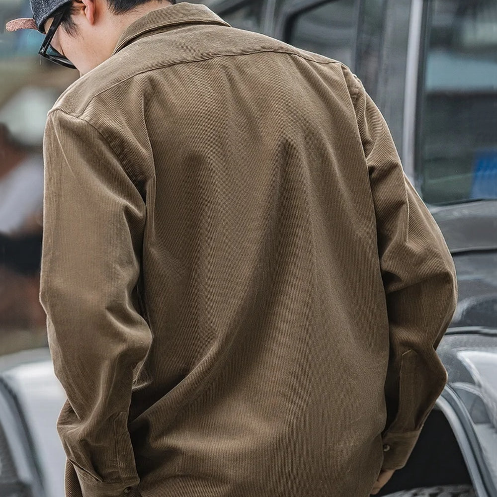 Excellent Corduroy Men's Shirt Long Sleeve Fleece Jacket Men Jackets - Tophatter Daily Deals