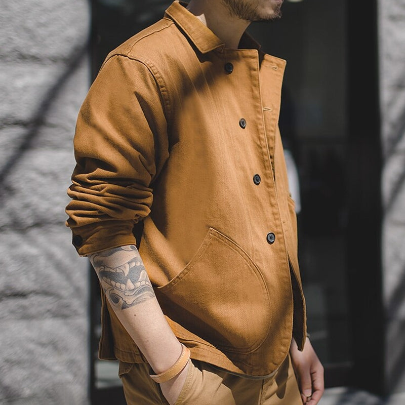 Men Work Wear Cotton Coats Multi Pocket Jacket Men's Clothing - Tophatter Daily Deals