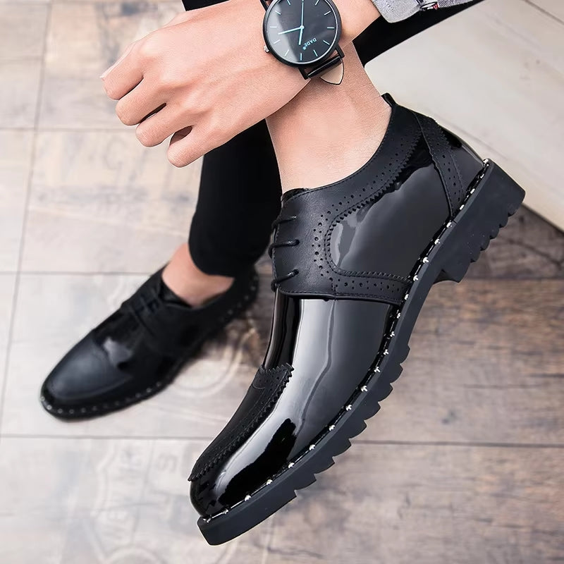 Loafers Shoes Lace Up Low Heel Platform Shoes Men Dresses Shoes - Tophatter Daily Deals