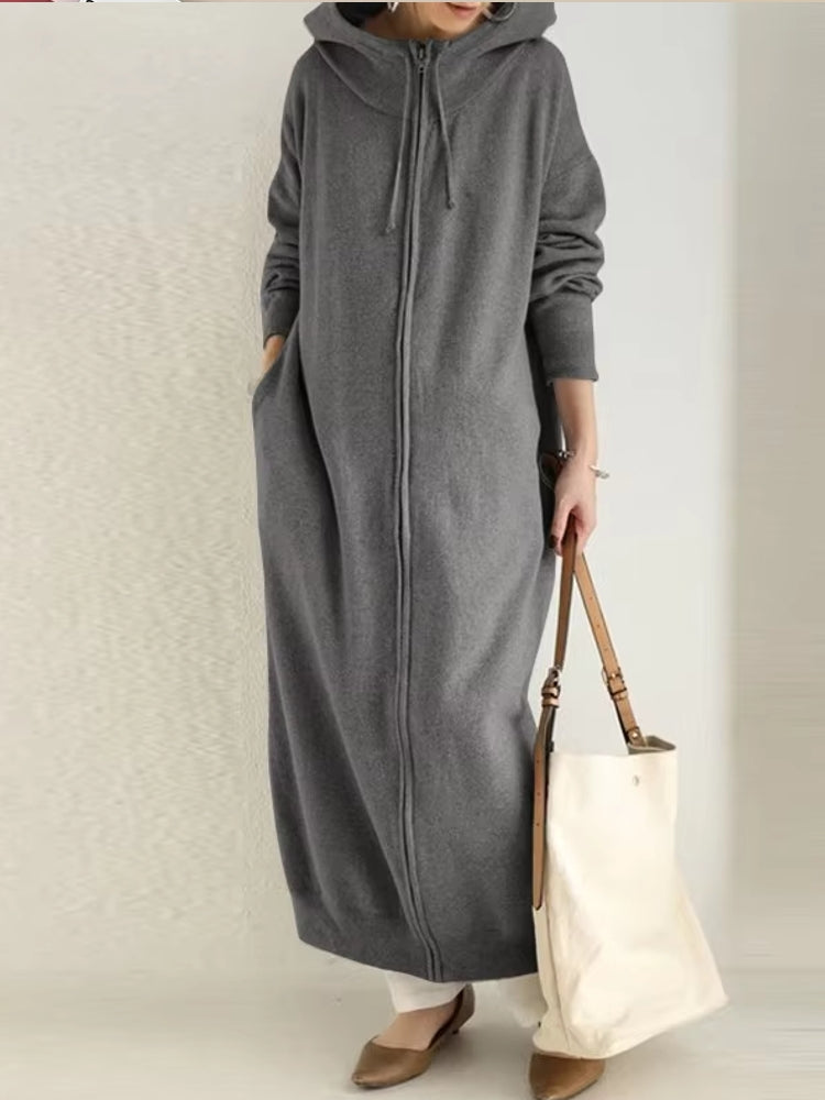 Fashion Hooded Sports Sweatshirt Maxi Dresses - Tophatter Daily Deals
