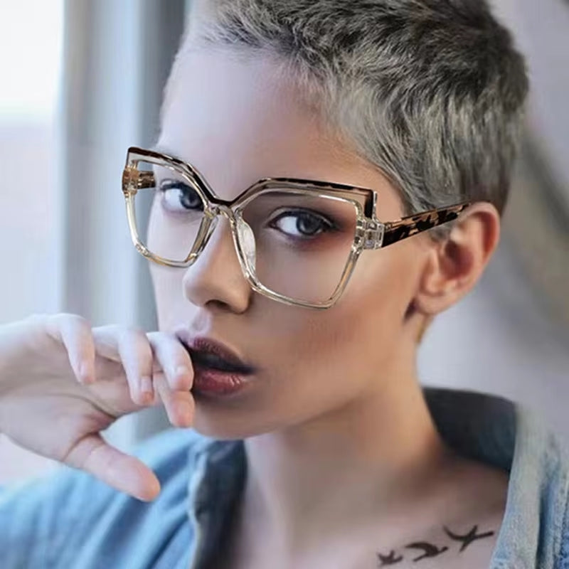 Anti-blue Light Computer Reading Glasses For Hyperopia Leopard Transparent Sunglasses - Tophatter Daily Deals