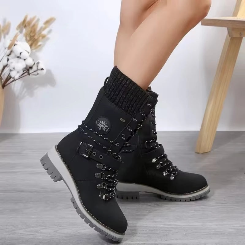 Mid-Calf Boots Square Heel For Women Black Boots - Tophatter Daily Deals