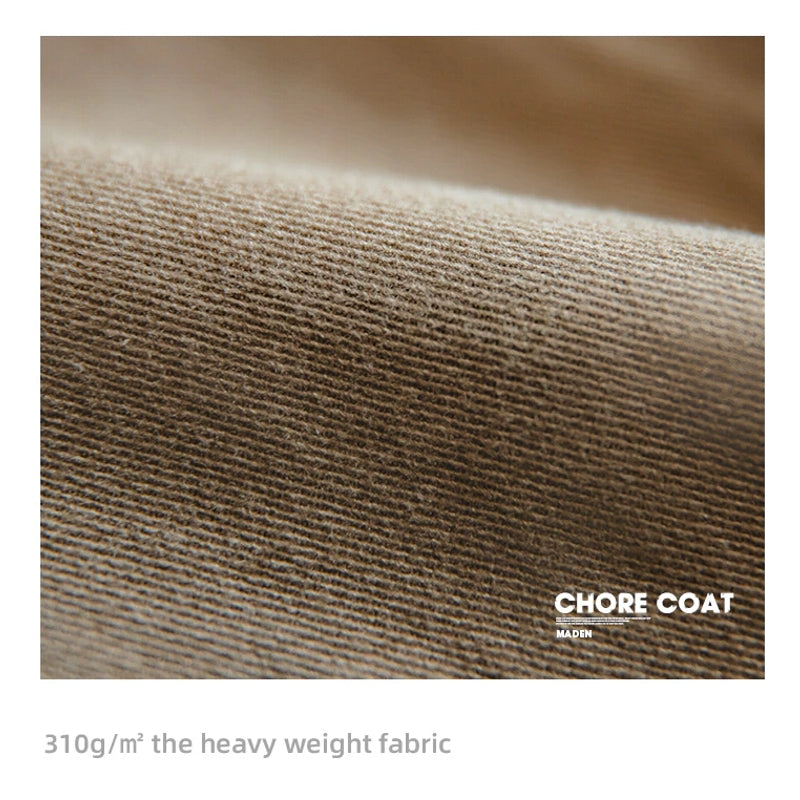 Cotton Solid Chore Coat Paris Buckle Jackets for Men Men's Clothing - Tophatter Daily Deals