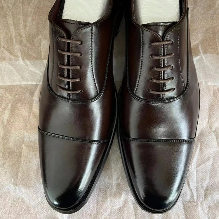 Brown Leather Oxford Shoes Men Shoes - Tophatter Daily Deals