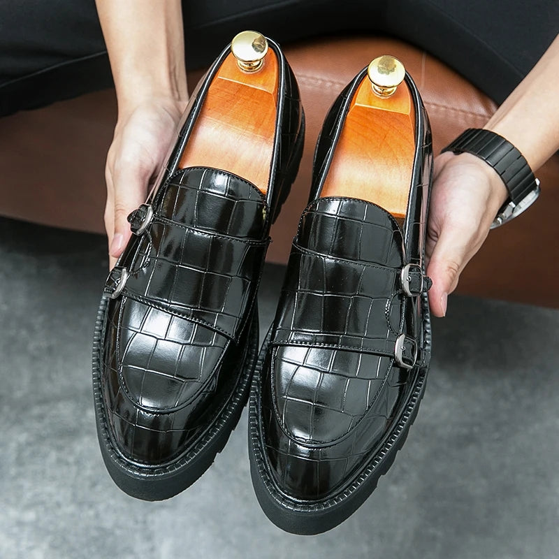 Fashion Monk Strap Loafers Shoes Men Shoes - Tophatter Daily Deals