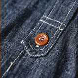 Men Jeans Indigo Washed Solid Work Shirt Men's Clothing - Tophatter Daily Deals