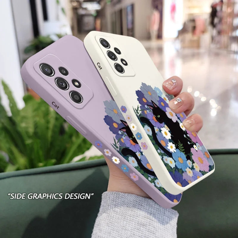 String Cat Floral Case For Samsung Samsung Cases - Tophatter Daily Deals