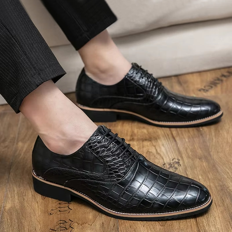 Men Dress Shoes Thick Soled Shoes Anti Skid Oxford Shoes Men Dresses Shoes - Tophatter Daily Deals