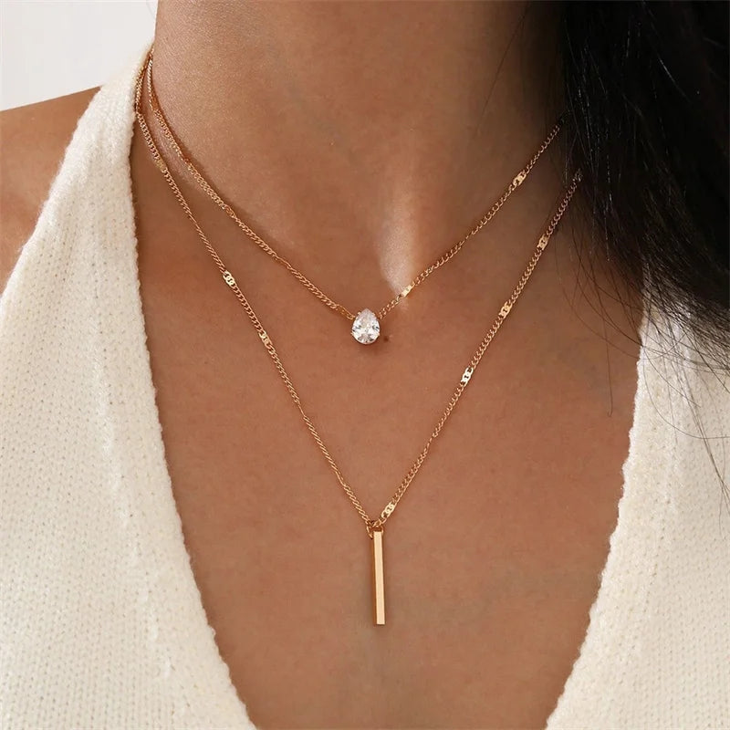 Crystal Zircon Heart Star Charm Pendant Necklace White Necklace - Tophatter Daily Deals