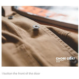 Cotton Solid Chore Coat Paris Buckle Jackets for Men Men's Clothing - Tophatter Daily Deals