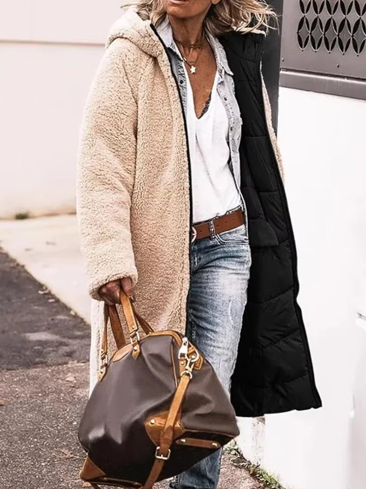 Fashion Winter Hooded Solid Reversible Thick Coat Coats & Jackets - Tophatter Daily Deals