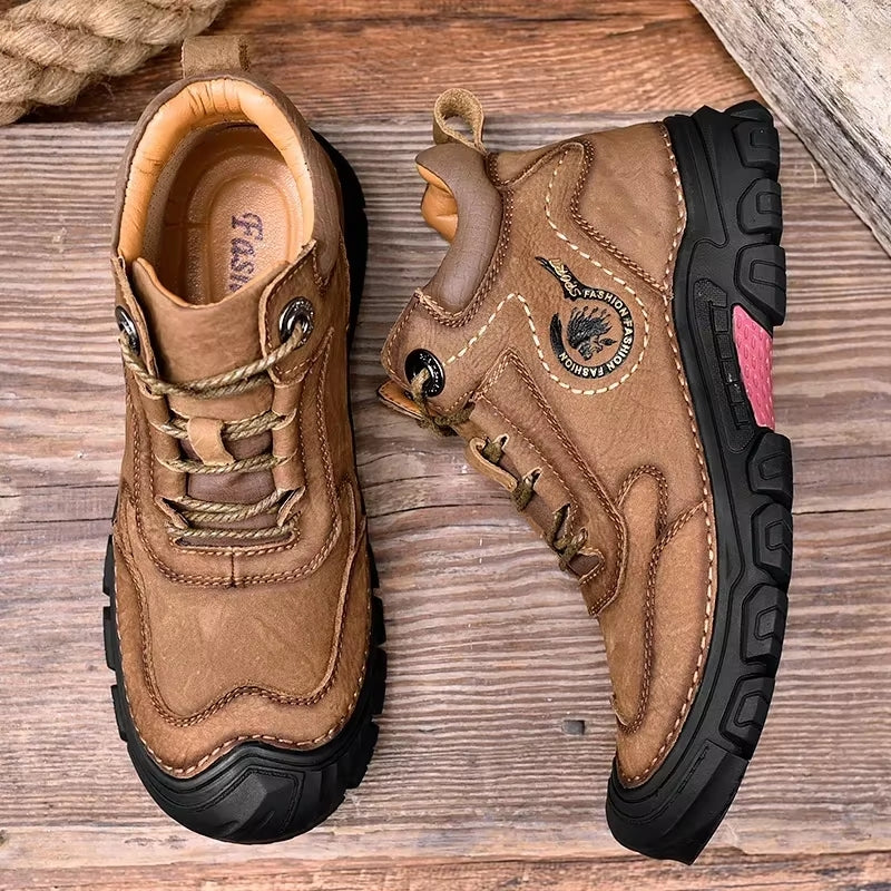 Winter Wear-resistant Ankle Mountaineering Boots khaki Men Dresses Shoes - Tophatter Daily Deals
