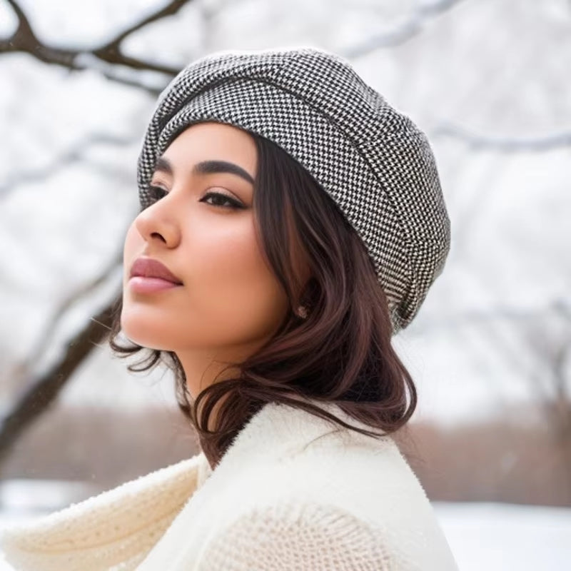 Simple Women Wool Beret Cap Black Cap - Tophatter Daily Deals