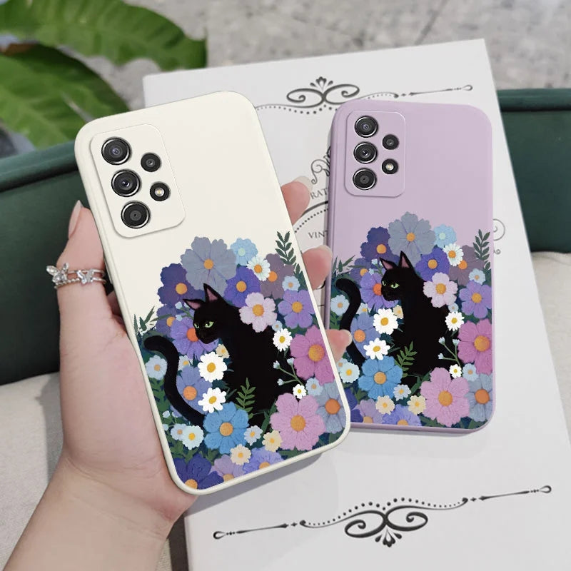 String Cat Floral Case For Samsung Samsung Cases - Tophatter Daily Deals