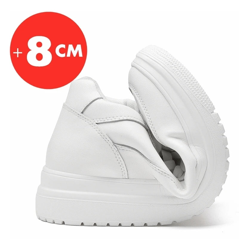 8cm White Black Taller Shoes Men Sneakers - Tophatter Daily Deals