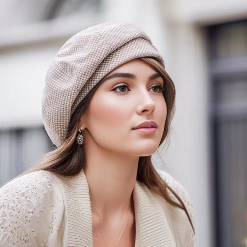 Simple Women Wool Beret Cap khaki Cap - Tophatter Daily Deals