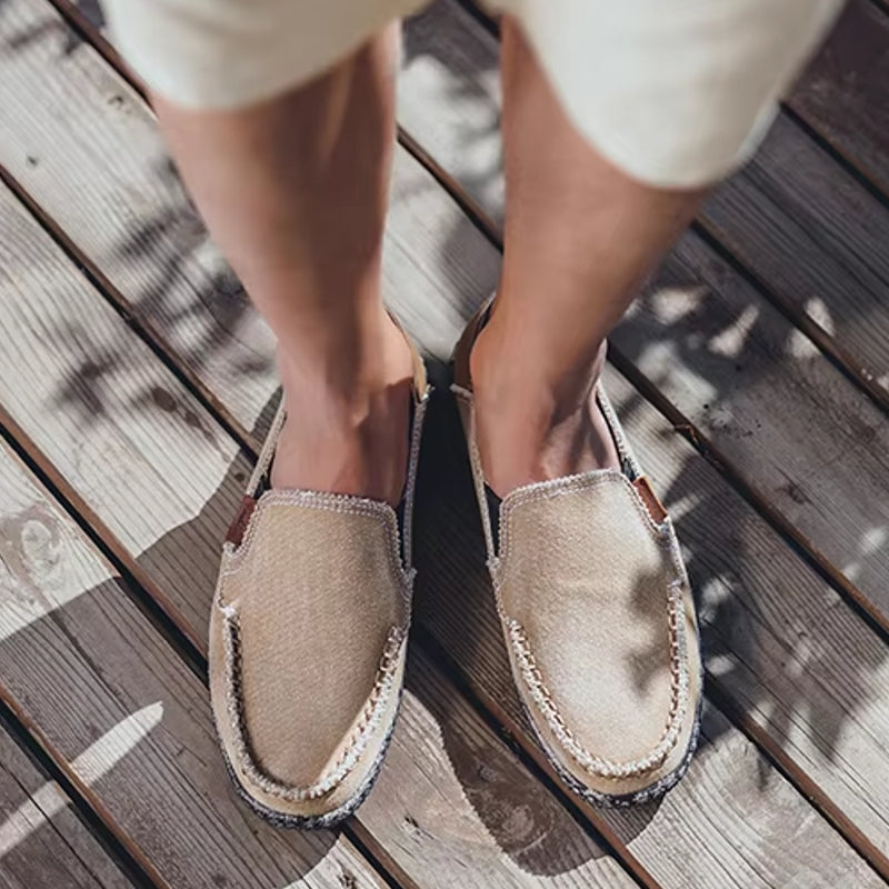 Canvas Loafers Breathable Men Flat Lazy Shoes Loafers - Tophatter Daily Deals