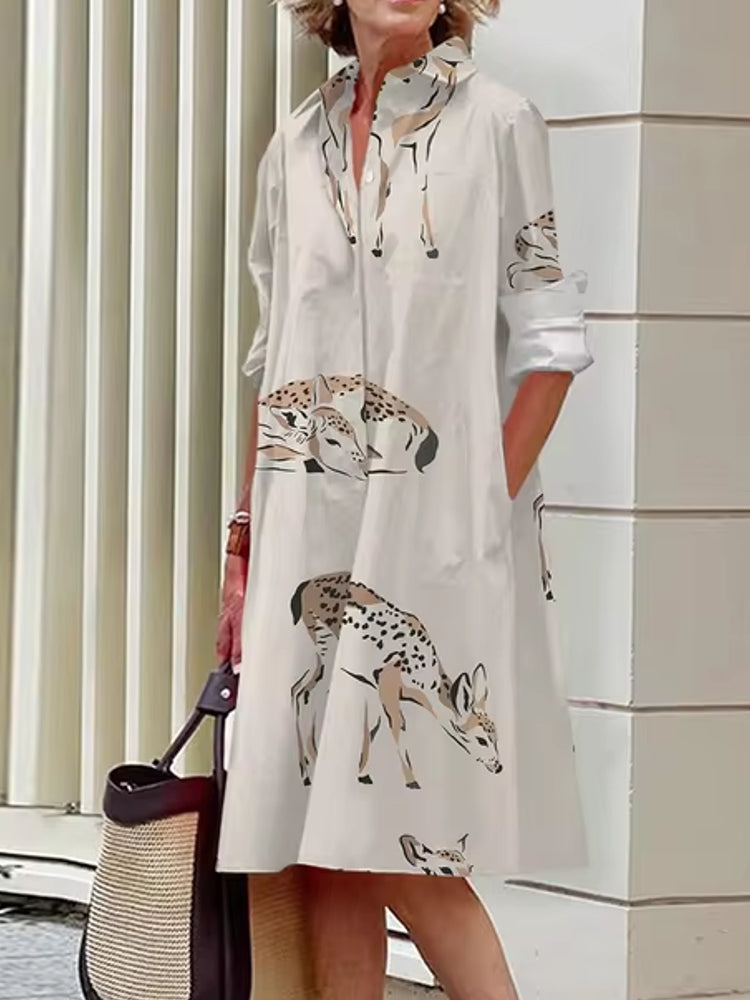 Fashion Street Shirt Midi Dress Baby Deer Midi Dresses - Tophatter Daily Deals