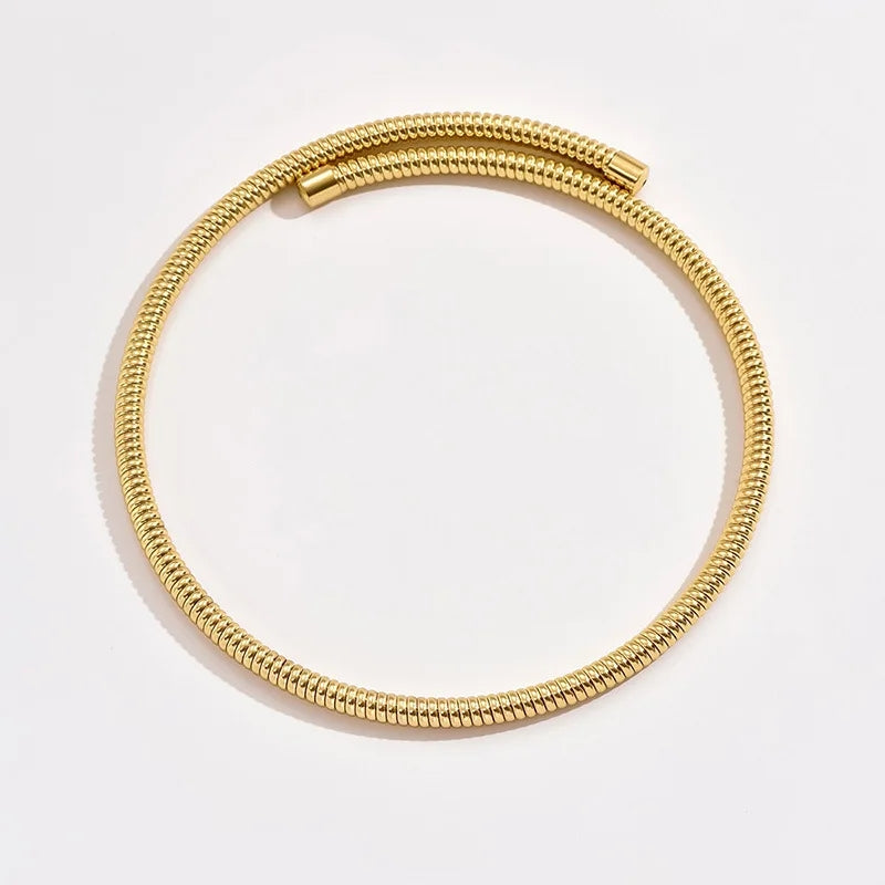 Golden Open Collar Necklace Necklace - Tophatter Daily Deals