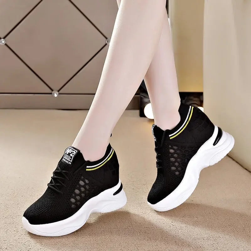High Heels Breathable Elevator Shoes 8cm High Heel Sneaker - Tophatter Daily Deals