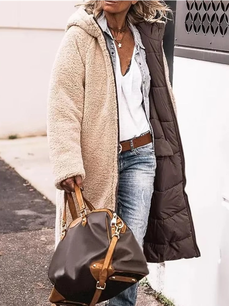 Fashion Winter Hooded Solid Reversible Thick Coat Coats & Jackets - Tophatter Daily Deals