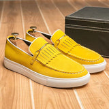 Men Loafers Suede Leather Casual Shoes Loafers - Tophatter Daily Deals