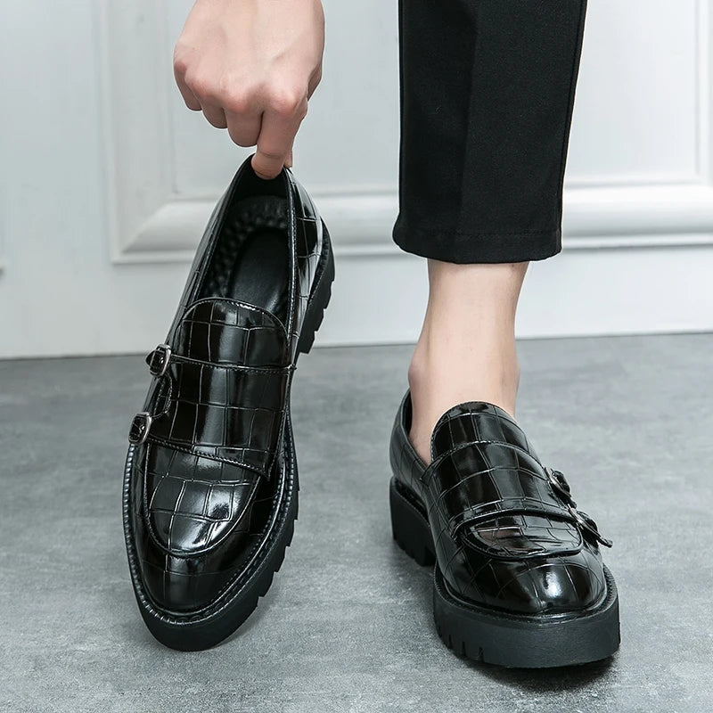Fashion Monk Strap Loafers Shoes Men Shoes - Tophatter Daily Deals