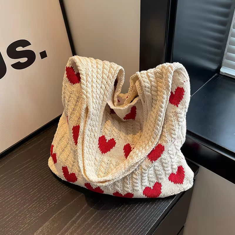 Summer Handmade Woolen Knitted Bag Women Bag - Tophatter Daily Deals