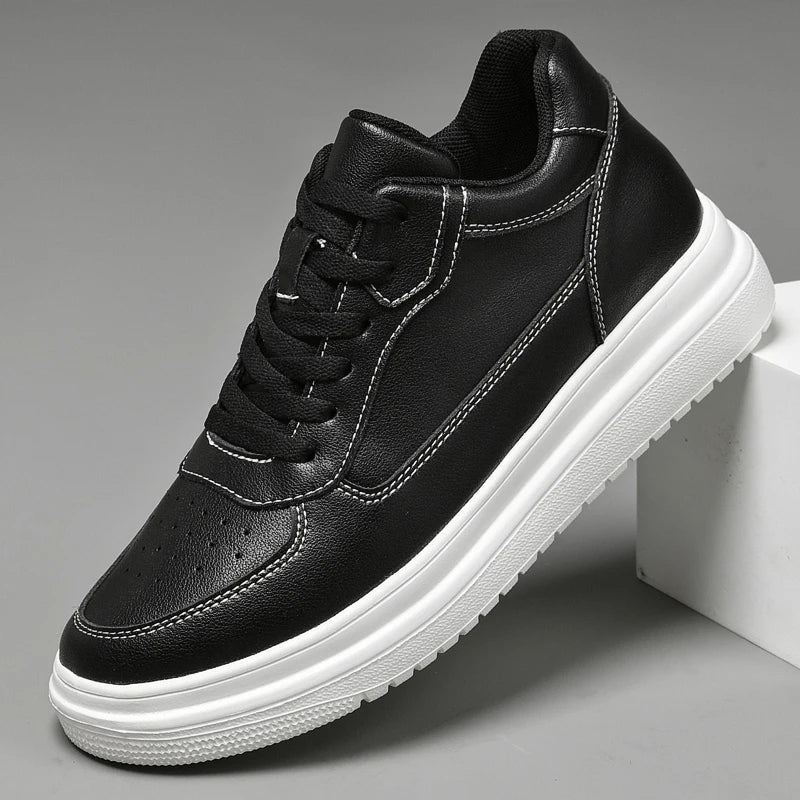 8cm White Black Taller Shoes Men Sneakers - Tophatter Daily Deals