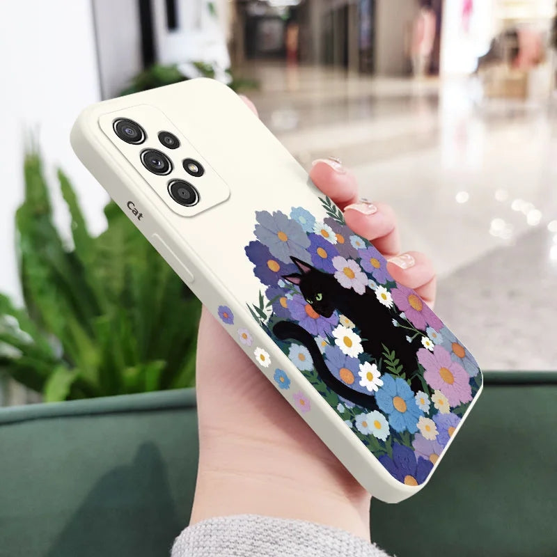 String Cat Floral Case For Samsung White Samsung Cases - Tophatter Daily Deals