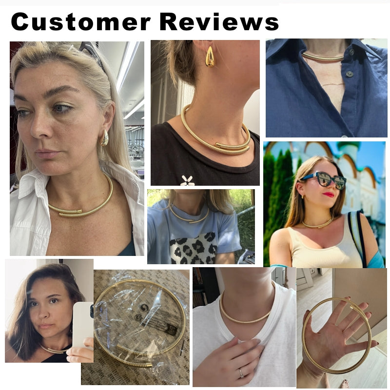 Golden Open Collar Necklace Necklace - Tophatter Daily Deals