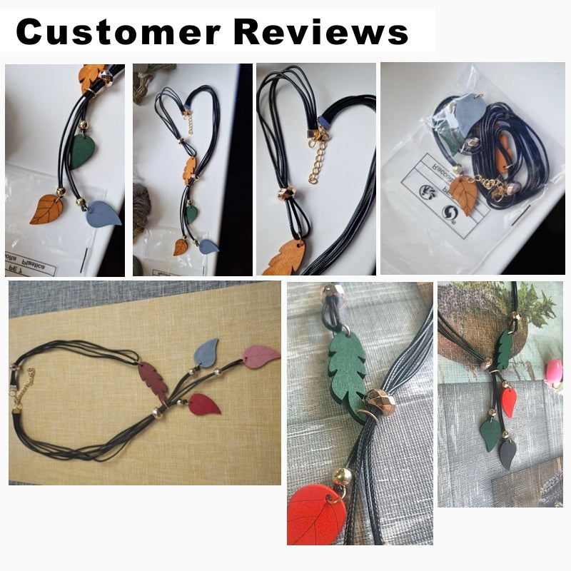 Ethnic Wood Leaf Pendants Necklace JEWELLERY - Tophatter Daily Deals