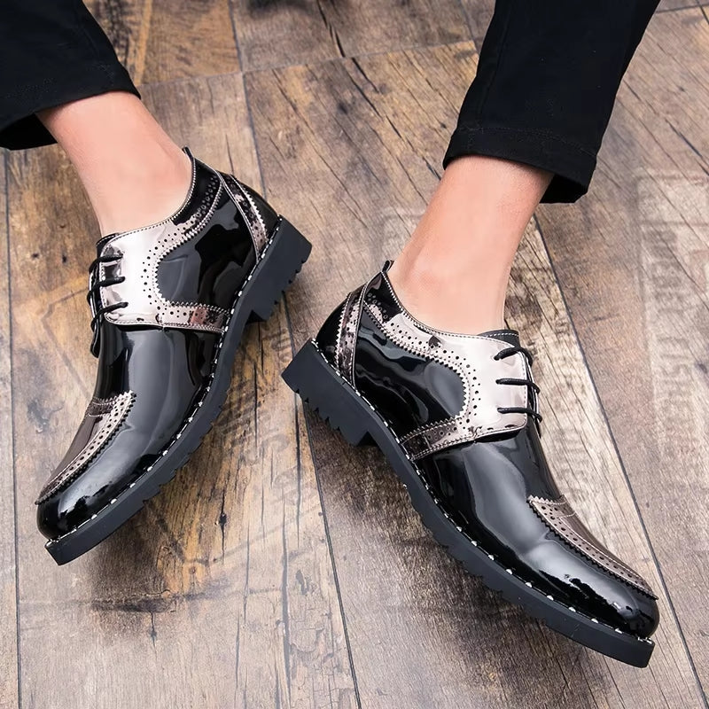 Loafers Shoes Lace Up Low Heel Platform Shoes Men Dresses Shoes - Tophatter Daily Deals