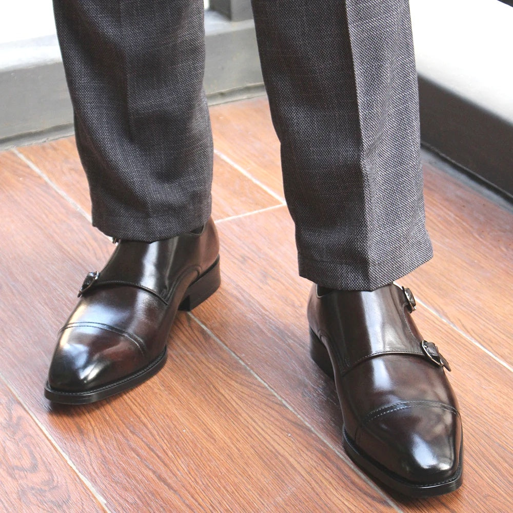 Business Office Brogues Shoes Wedding Dress Shoes for Men Dark Brown Men Shoes - Tophatter Daily Deals