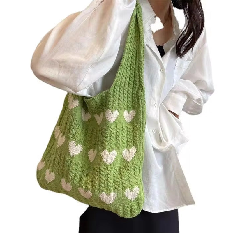 Summer Handmade Woolen Knitted Bag Women Bag - Tophatter Daily Deals
