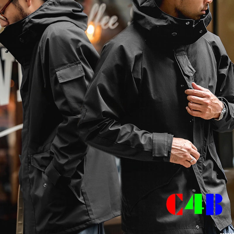 Sports Hooded Jacket Motorcycle Black Windbreaker Men Jackets - Tophatter Daily Deals