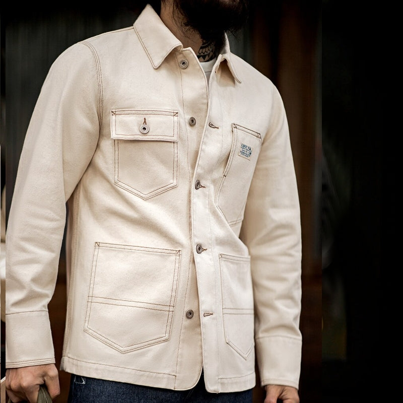 Cotton Lapel Jackets Multi-pocket Short Parkas Men Jackets - Tophatter Daily Deals