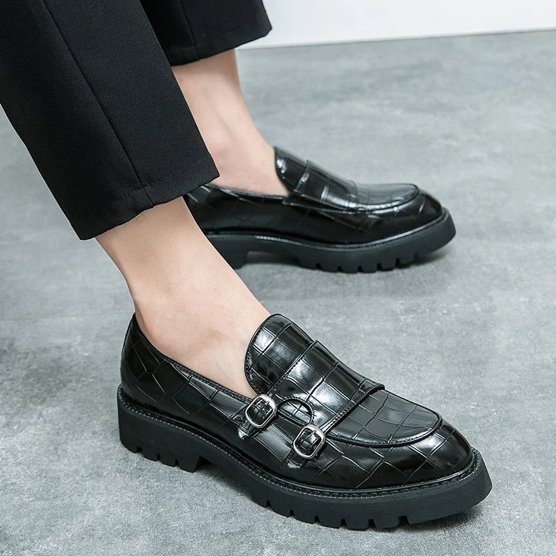Fashion Monk Strap Loafers Shoes Men Shoes - Tophatter Daily Deals