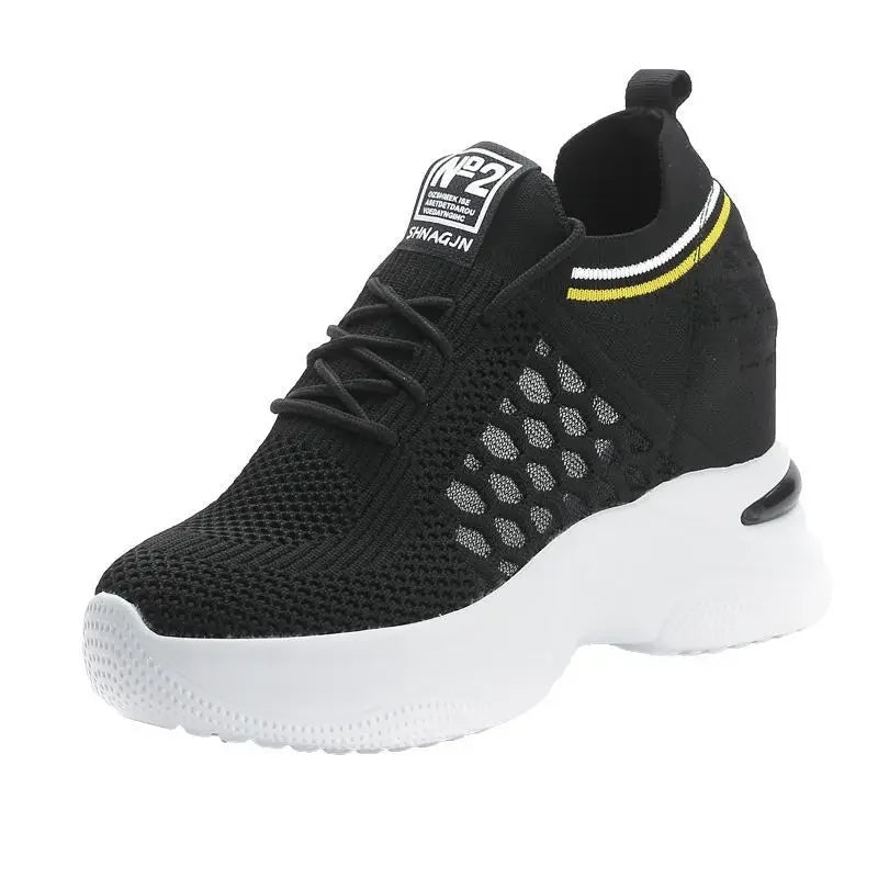 High Heels Breathable Elevator Shoes 8cm High Heel Sneaker - Tophatter Daily Deals