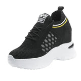 High Heels Breathable Elevator Shoes 8cm High Heel Sneaker - Tophatter Daily Deals
