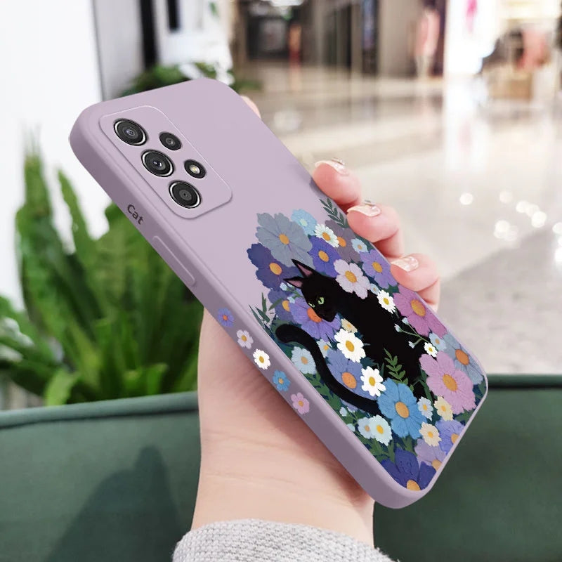 String Cat Floral Case For Samsung Purple Samsung Cases - Tophatter Daily Deals