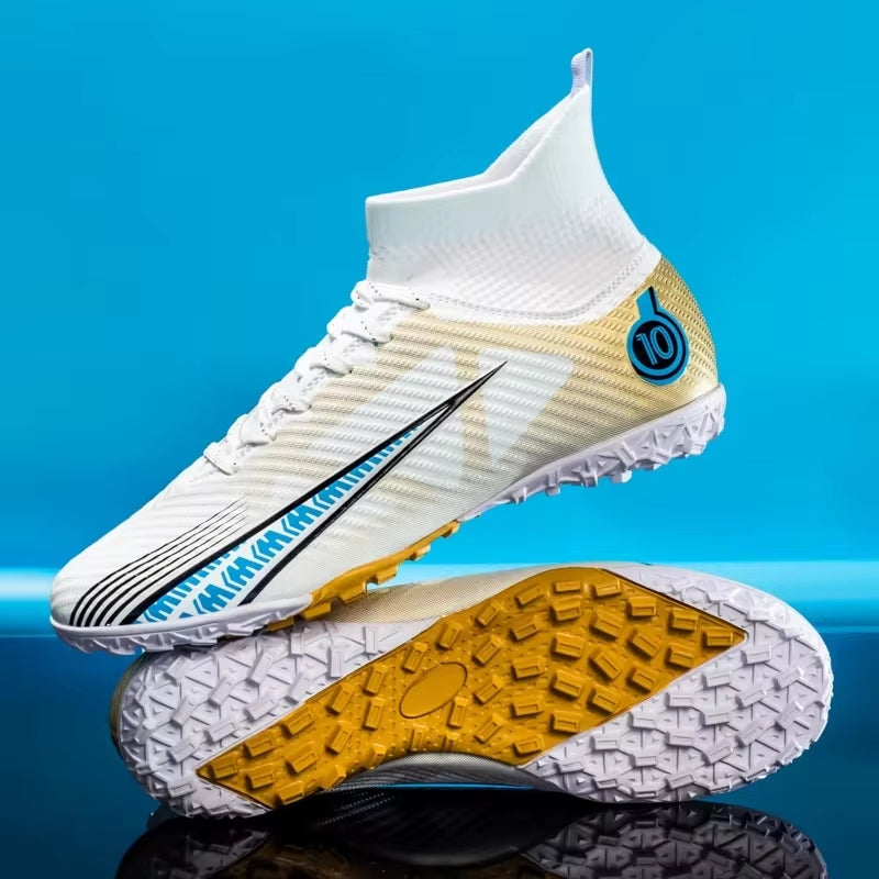 Soccer Shoes Grass Training Outdoor Football Shoes White Soccer Shoes - Tophatter Daily Deals