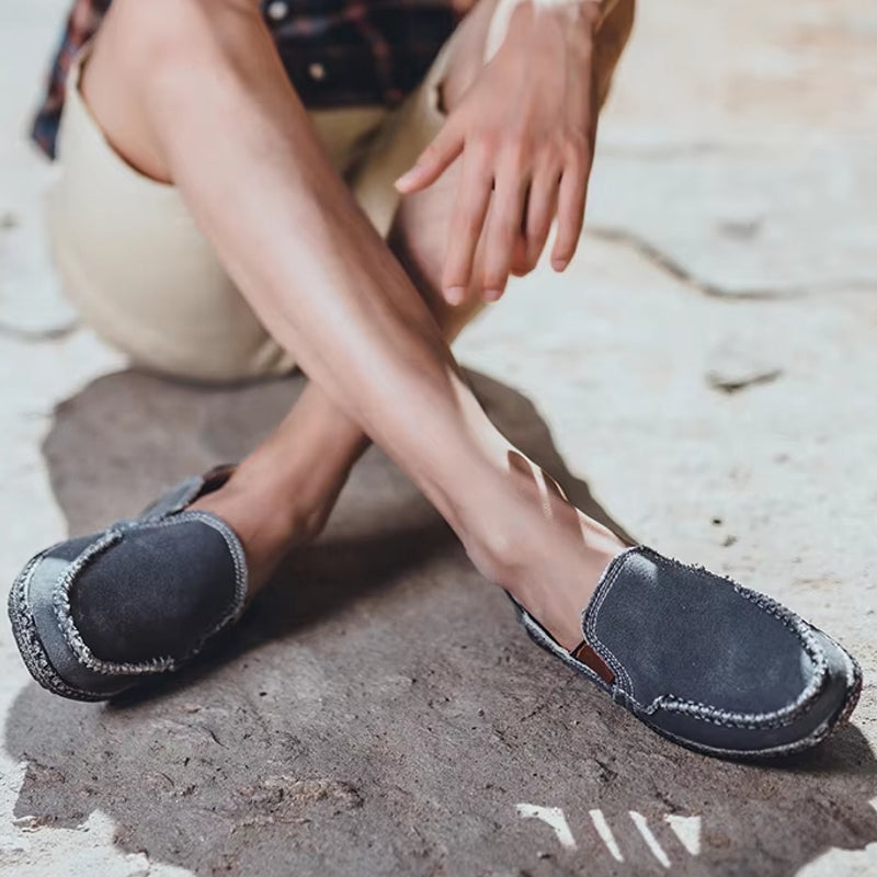 Canvas Loafers Breathable Men Flat Lazy Shoes Loafers - Tophatter Daily Deals