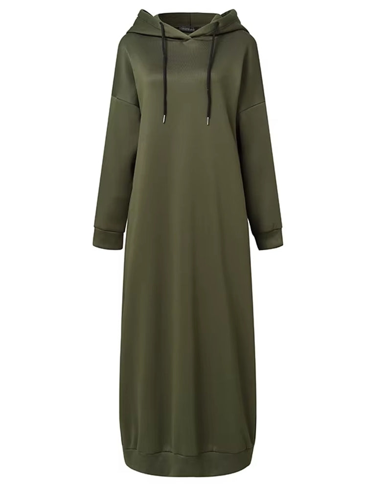 Women Drawstring Robe Hoodies Dress Maxi Dresses - Tophatter Daily Deals