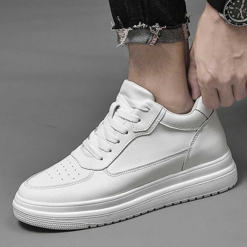 8cm White Black Taller Shoes Men Sneakers - Tophatter Daily Deals