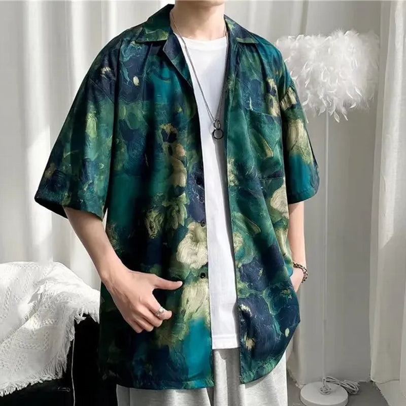 Summer Men Hawaiian Short Sleeve Shirts Men's Shirts - Tophatter Daily Deals