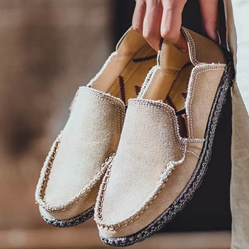 Canvas Loafers Breathable Men Flat Lazy Shoes Loafers - Tophatter Daily Deals