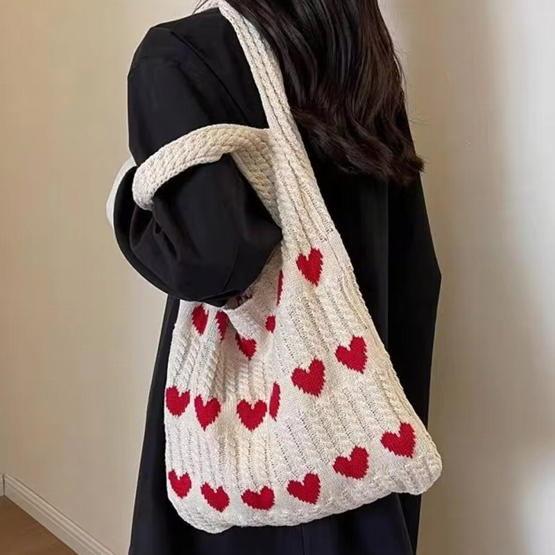 Summer Handmade Woolen Knitted Bag Women Bag - Tophatter Daily Deals
