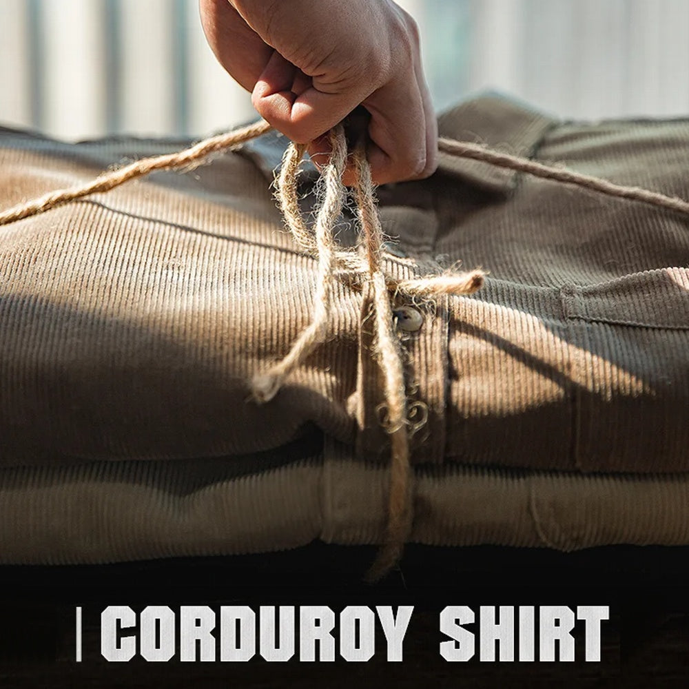 Excellent Corduroy Men's Shirt Long Sleeve Fleece Jacket Men Jackets - Tophatter Daily Deals