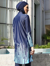 Long Sleeve Full Cover Hijab Flower Dress Top Swim Pants Swimwear - Tophatter Daily Deals